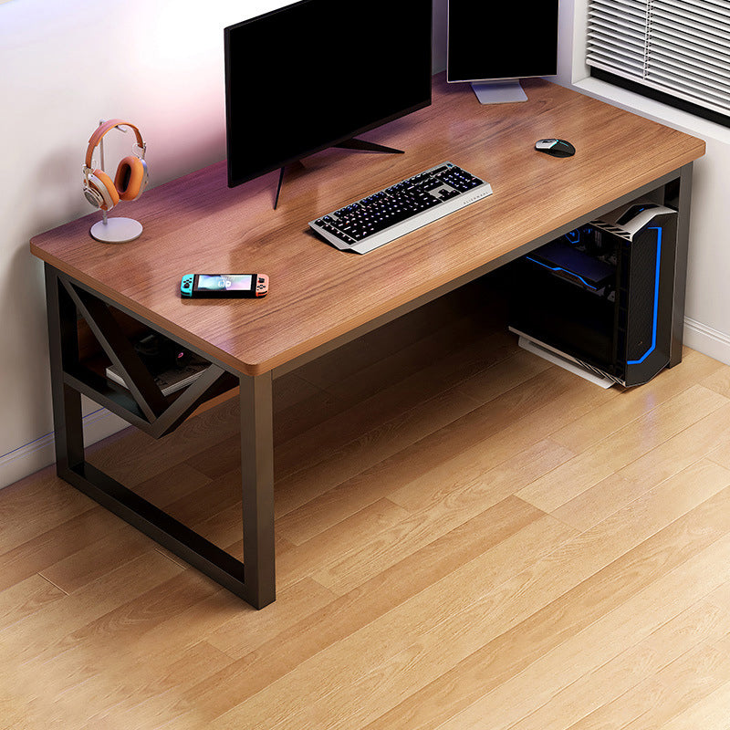 Wooden Office Desk Antique Finish Modern Computer Desk with Metal Legs