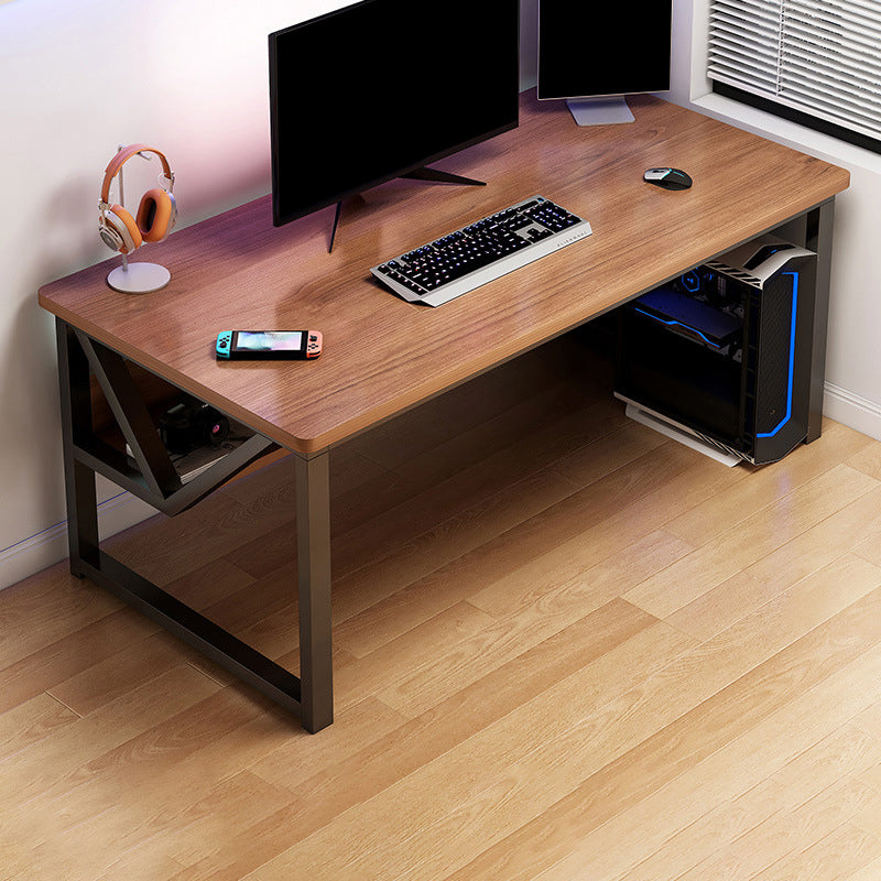 Wooden Office Desk Antique Finish Modern Computer Desk with Metal Legs