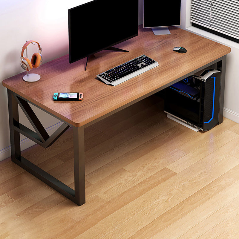 Wooden Office Desk Antique Finish Modern Computer Desk with Metal Legs