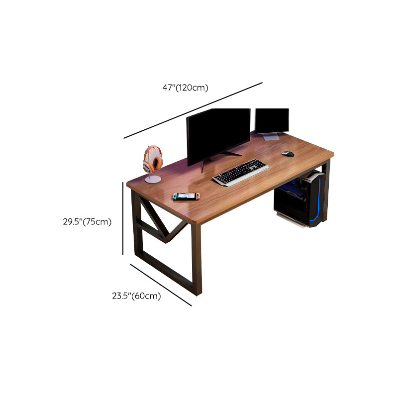 Wooden Office Desk Antique Finish Modern Computer Desk with Metal Legs