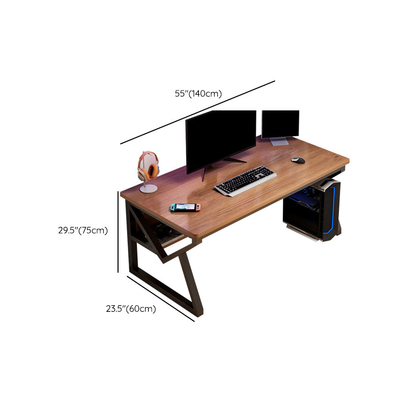 Wooden Office Desk Antique Finish Modern Computer Desk with Metal Legs