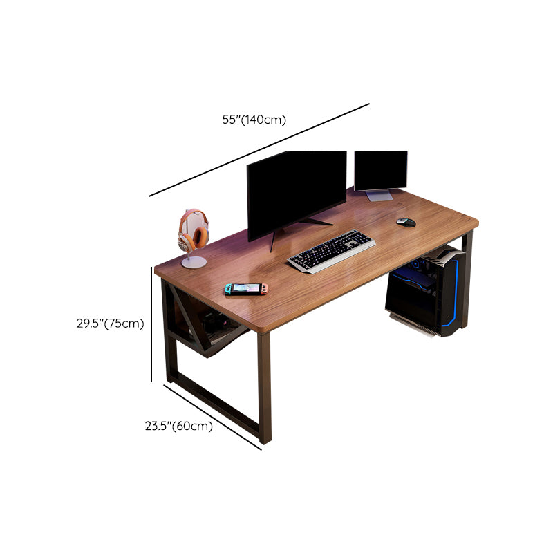 Wooden Office Desk Antique Finish Modern Computer Desk with Metal Legs