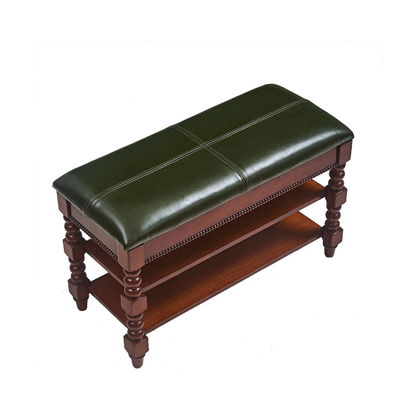 13.65 Inch W Traditional Bench Solid Wood Entryway Bench with Upholstered