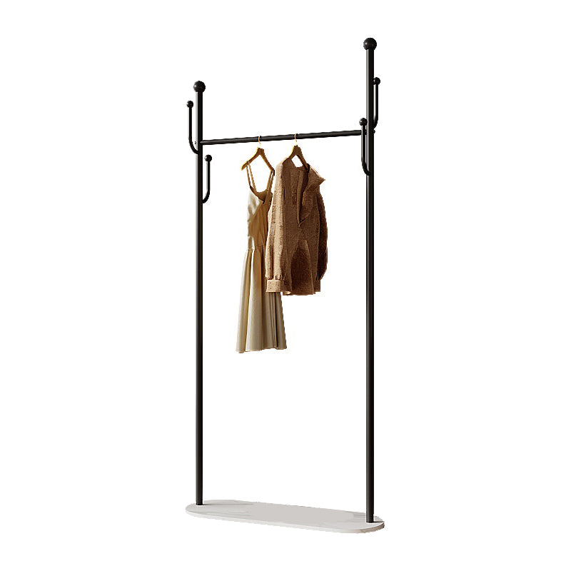 Modern Hall Tree Metal Hanging Rail Storage and 4 Hooks Coat Hanger