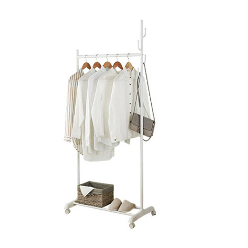 Classic Solid Color Coat Rack Free Standing Clothes Hanger with Storage Shelving