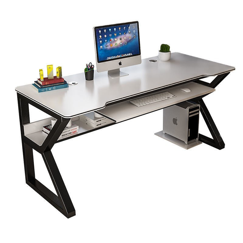 Manufactured Wood Free Form Desk Trestle Steel Base Computer Desk