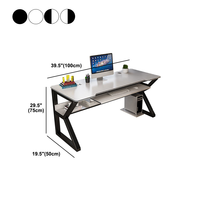 Manufactured Wood Free Form Desk Trestle Steel Base Computer Desk