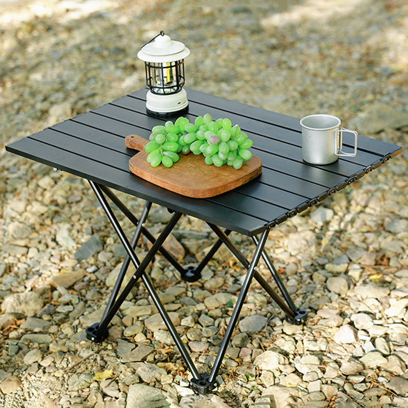 Industrial Patio Table Metal Black Rectangle Foldable Camping Table