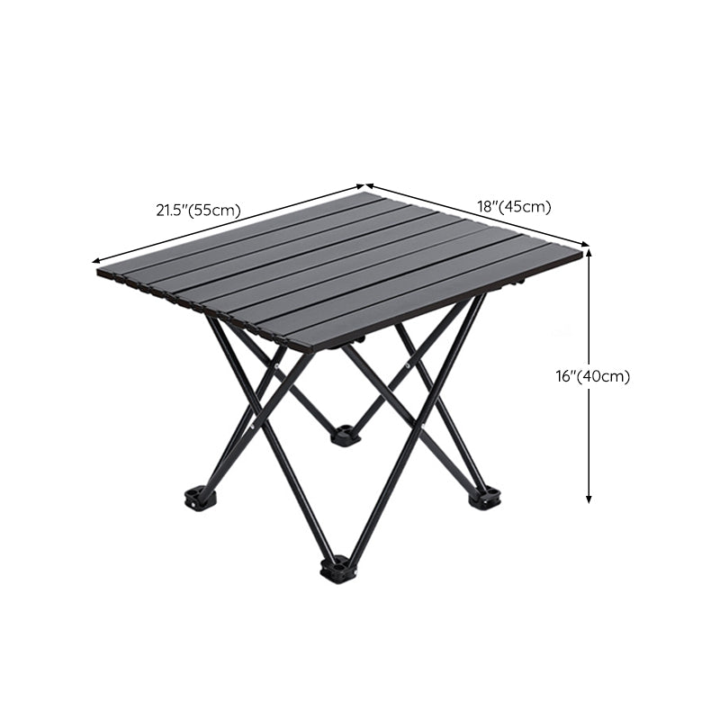 Industrial Patio Table Metal Black Rectangle Foldable Camping Table