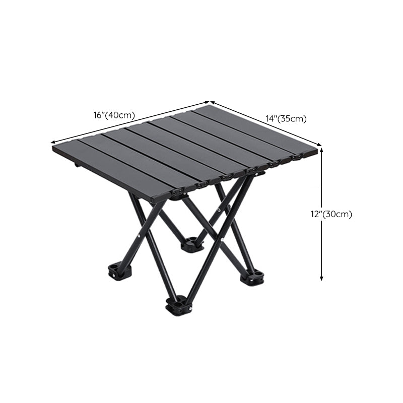Industrial Patio Table Metal Black Rectangle Foldable Camping Table