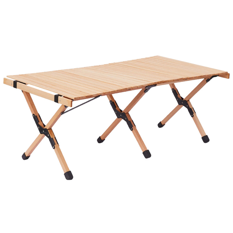 Contemporary Patio Table Rectangle Beech Foldable Camping Table