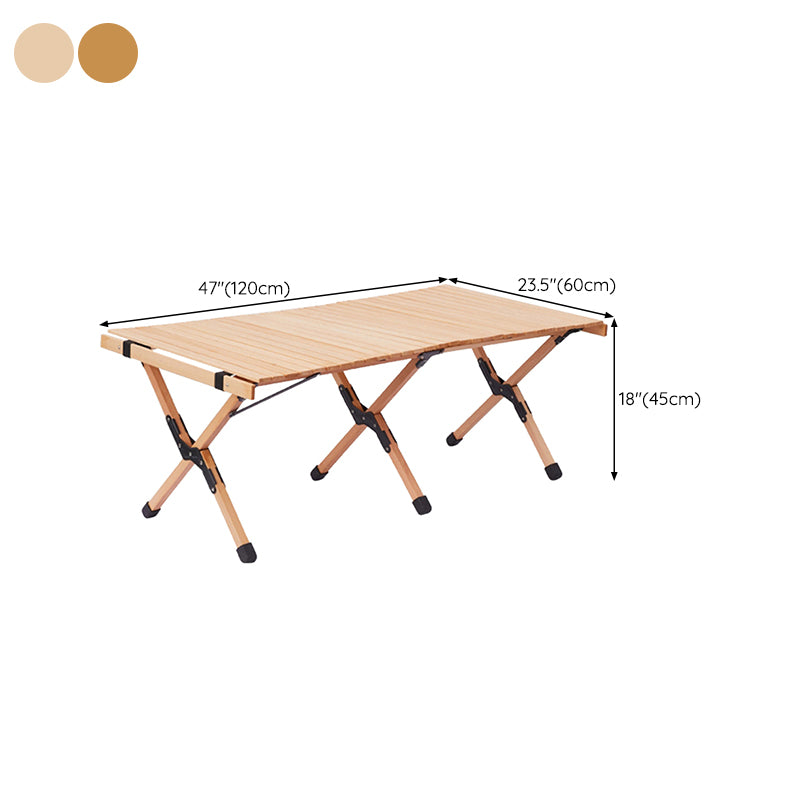 Contemporary Patio Table Rectangle Beech Foldable Camping Table