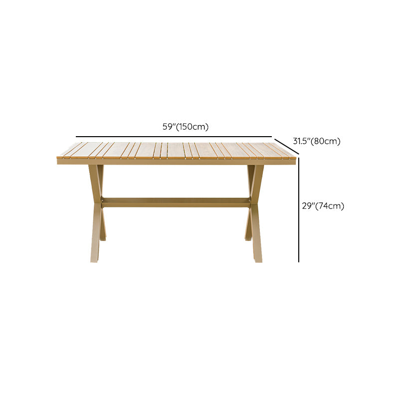 Outdoor Aluminum Frame Patio Table Modern Rectangle Scratch Resistant Patio Table