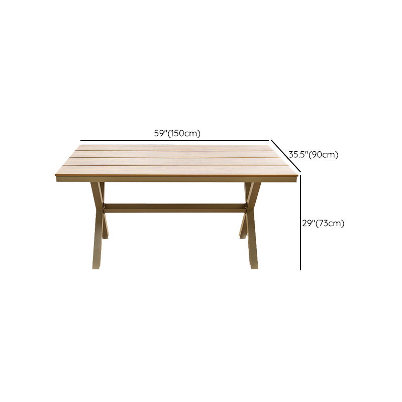 Outdoor Aluminum Frame Patio Table Modern Rectangle Scratch Resistant Patio Table