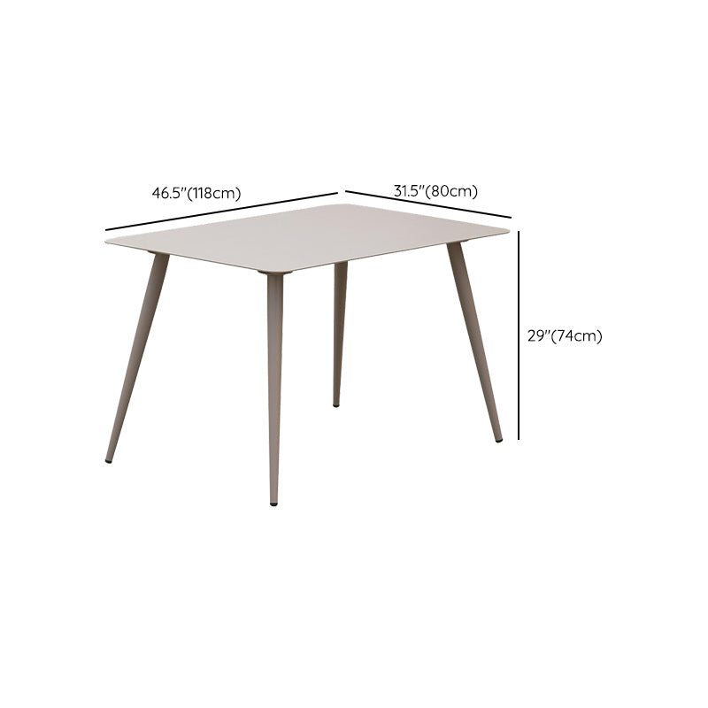 Modern Rust Resistant Patio Table Rectangle/Square Aluminum Frame Dining Table