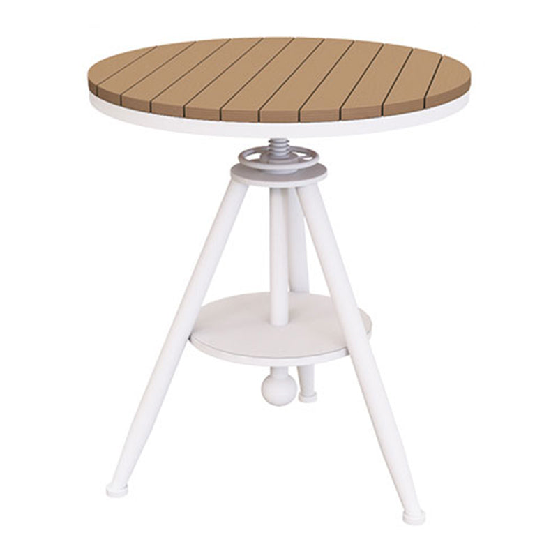 Modern Round Adjustable Height Patio Table Iron Frame Rust Resistant Patio Table