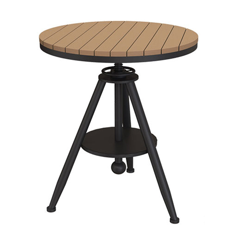 Modern Round Adjustable Height Patio Table Iron Frame Rust Resistant Patio Table