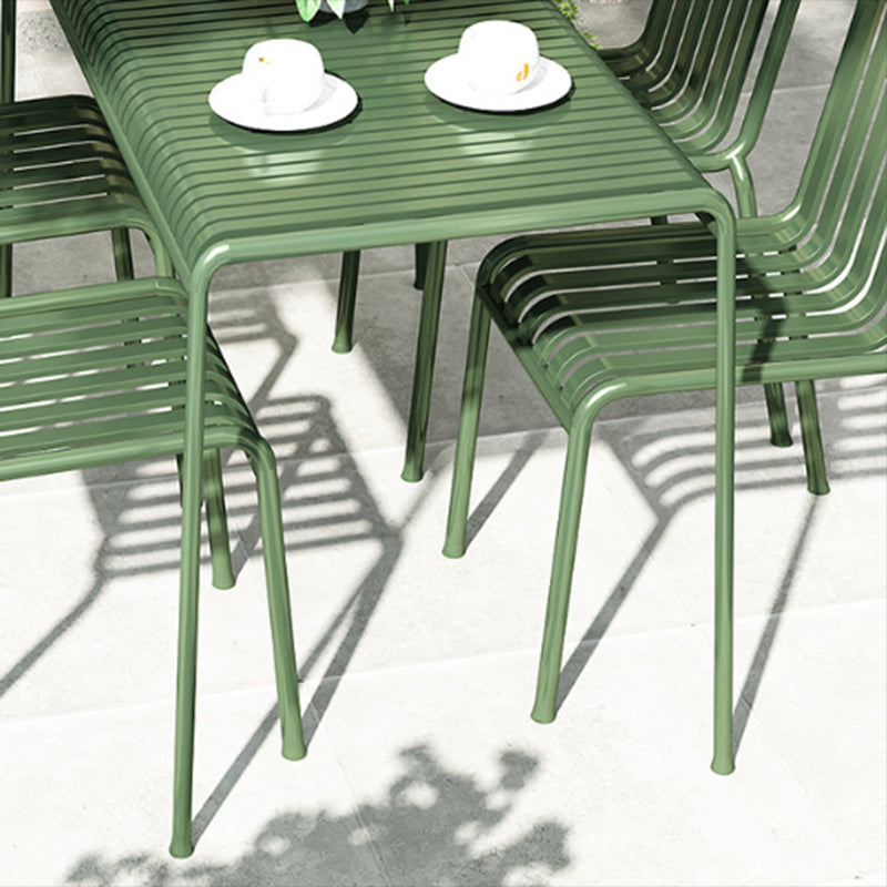 Contemporary Green Iron Patio Table Outdoor Rectangle/Square Patio Table