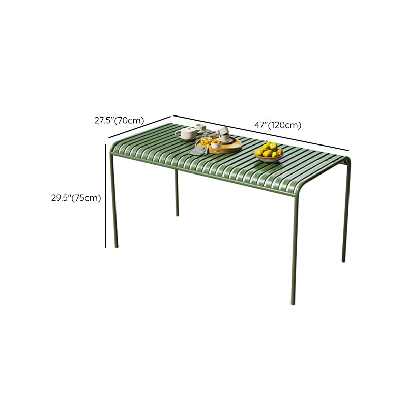 Contemporary Green Iron Patio Table Outdoor Rectangle/Square Patio Table