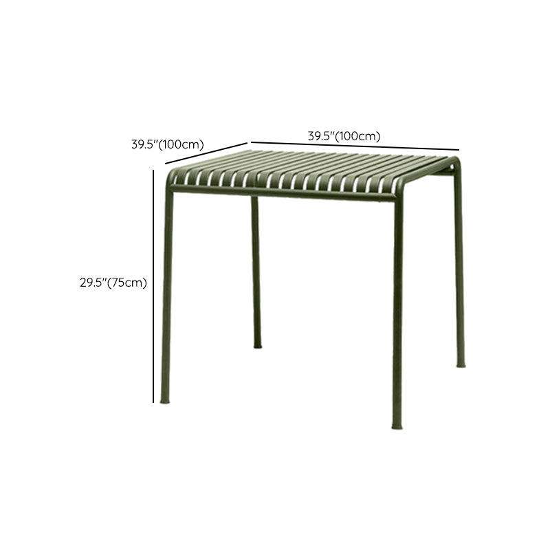 Contemporary Green Iron Patio Table Outdoor Rectangle/Square Patio Table