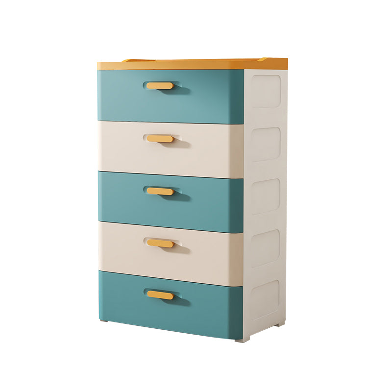 Contemporary Kids Nightstand Plastic Nursery Dresser with Drawers