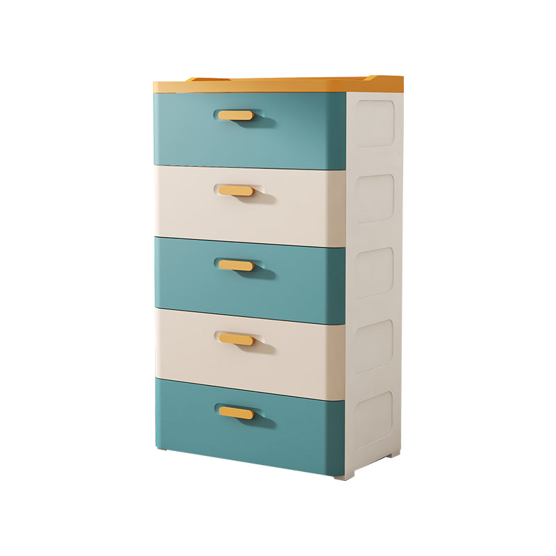 Contemporary Kids Nightstand Plastic Nursery Dresser with Drawers