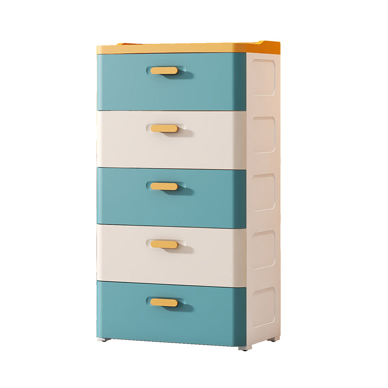 Contemporary Kids Nightstand Plastic Nursery Dresser with Drawers