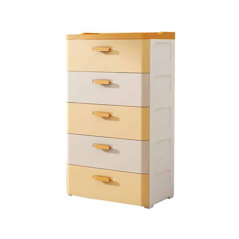 Contemporary Kids Nightstand Plastic Nursery Dresser with Drawers