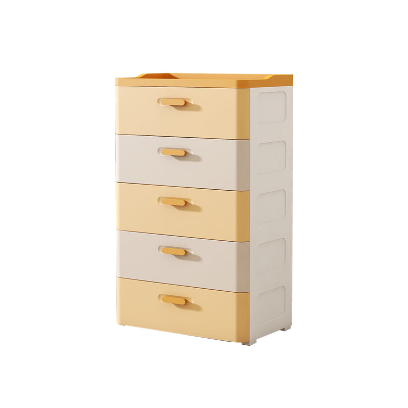 Contemporary Kids Nightstand Plastic Nursery Dresser with Drawers