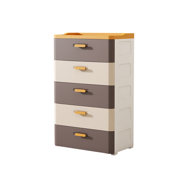 Contemporary Kids Nightstand Plastic Nursery Dresser with Drawers