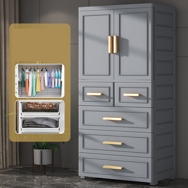 Contemporary Bedroom Armoire with Drawer Plastic Armoire Cabinet