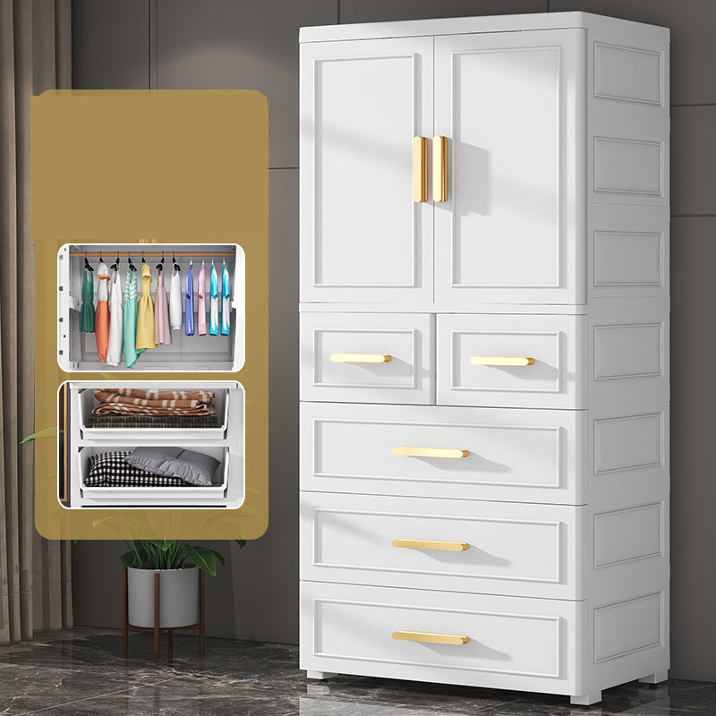 Contemporary Bedroom Armoire with Drawer Plastic Armoire Cabinet