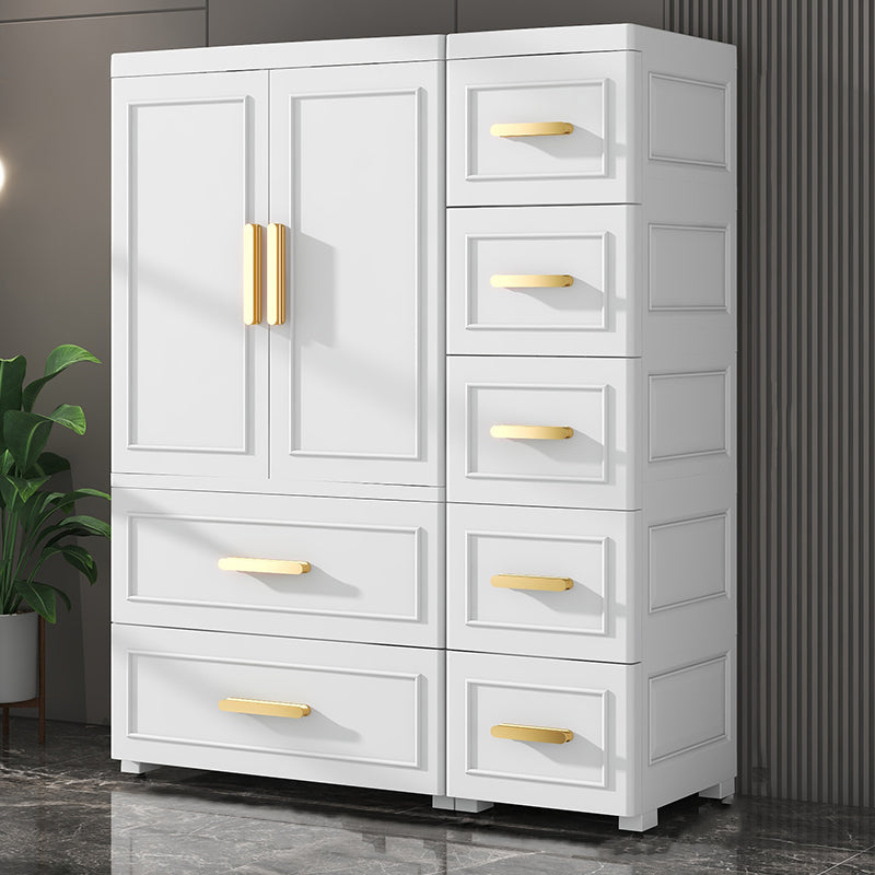 Contemporary Bedroom Armoire with Drawer Plastic Armoire Cabinet