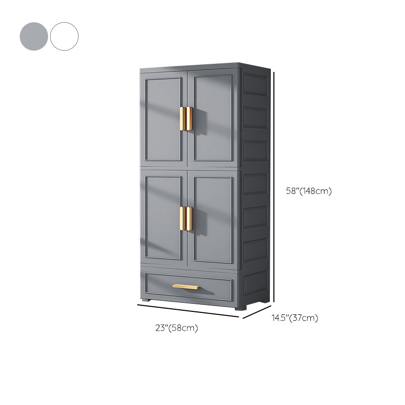 Contemporary Bedroom Armoire with Drawer Plastic Armoire Cabinet