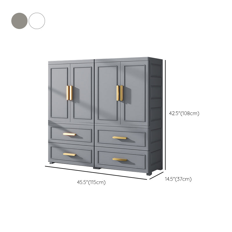 Contemporary Bedroom Armoire with Drawer Plastic Armoire Cabinet