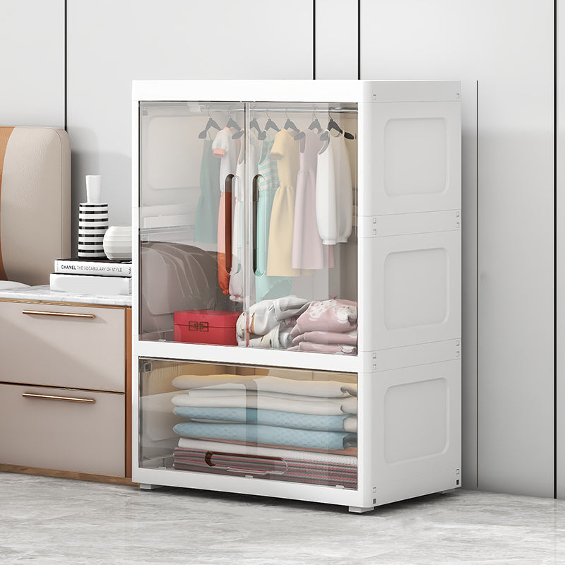 Contemporary Wardrobe Armoire with Door Plastic Youth Armoire