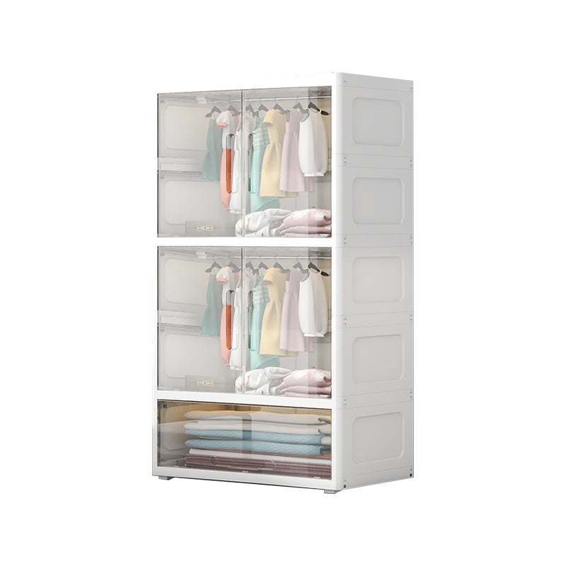 Contemporary Wardrobe Armoire with Door Plastic Youth Armoire