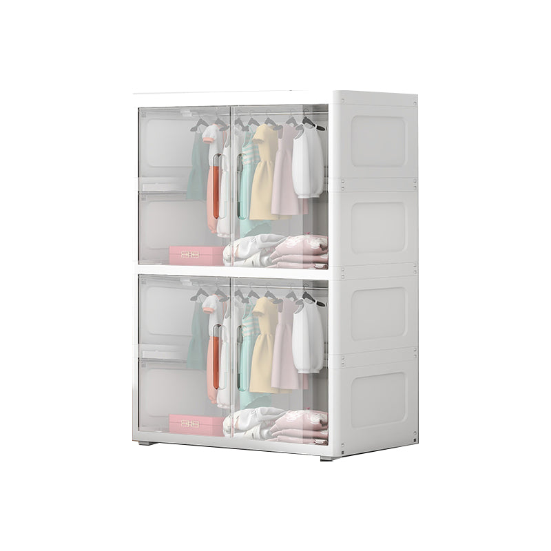 Contemporary Wardrobe Armoire with Door Plastic Youth Armoire