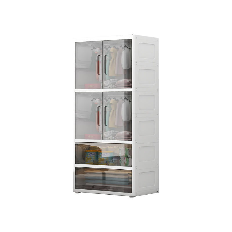 Contemporary Wardrobe Armoire with Door Plastic Youth Armoire