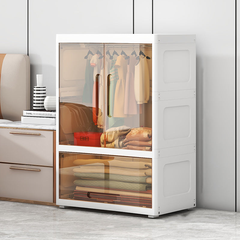 Contemporary Wardrobe Armoire with Door Plastic Youth Armoire