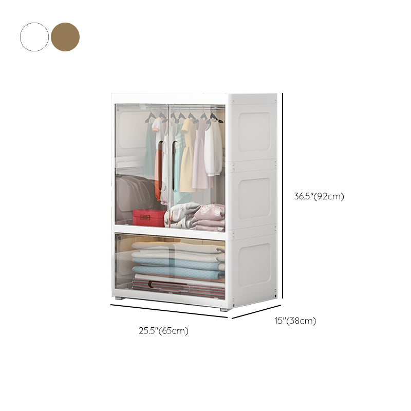 Contemporary Wardrobe Armoire with Door Plastic Youth Armoire