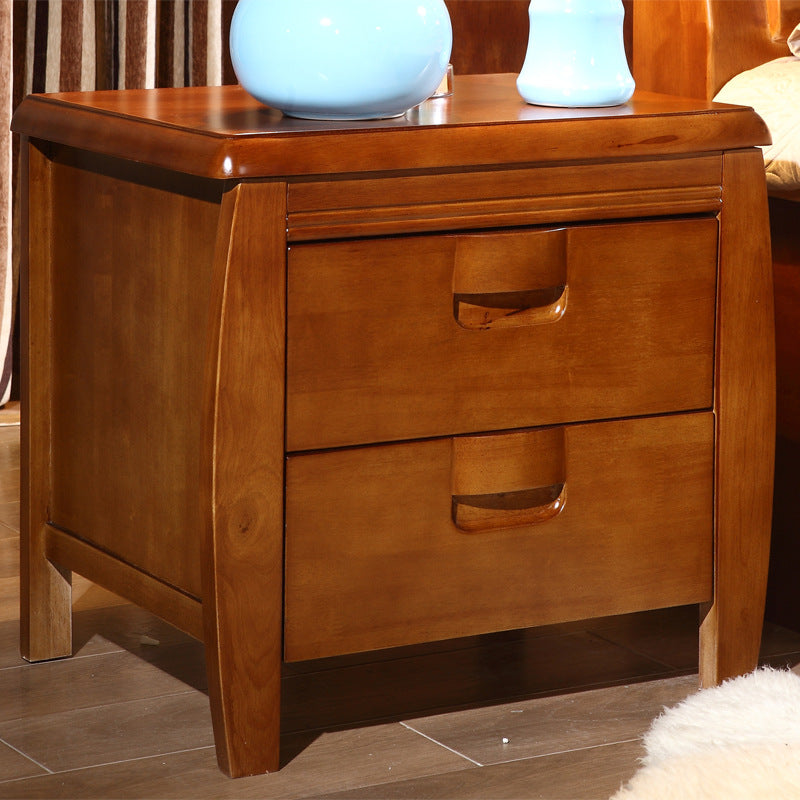 2 Drawers Contemporary Night Table Antique Finish Nightstand