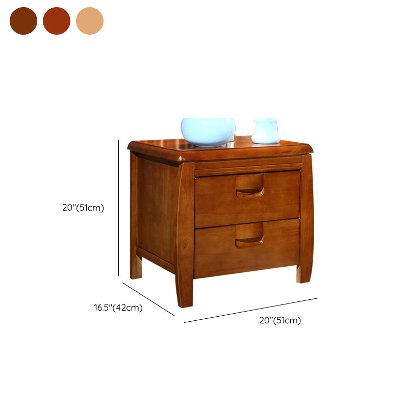 2 Drawers Contemporary Night Table Antique Finish Nightstand