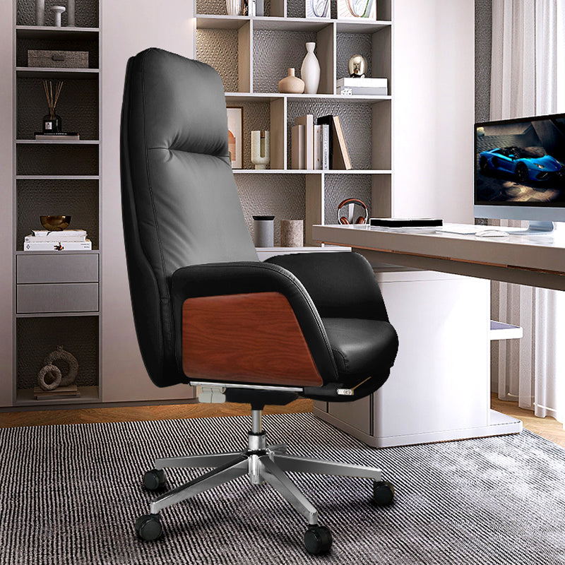 Fixed Arms Chair Modern No Distressing Ergonomic Office Chair with Wheels