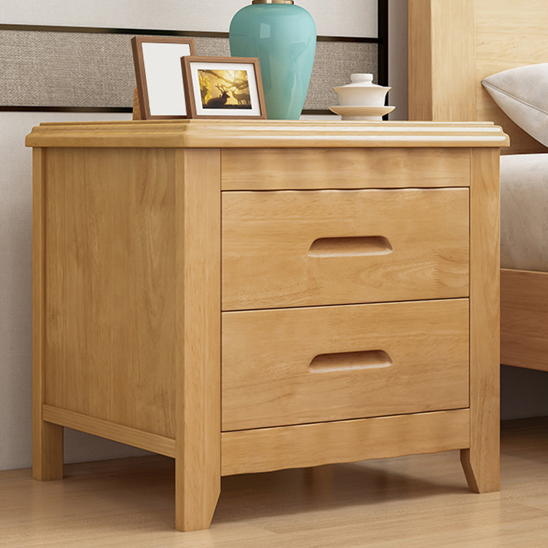 Modern Accent Table Nightstand Antique Finish Nightstand with Drawers