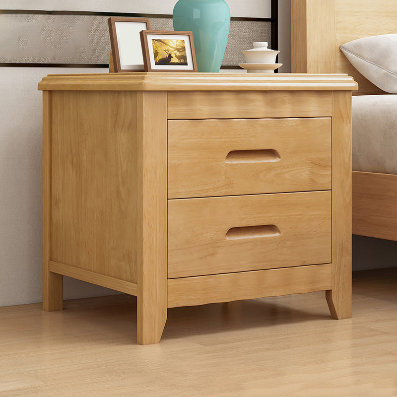 Modern Accent Table Nightstand Antique Finish Nightstand with Drawers