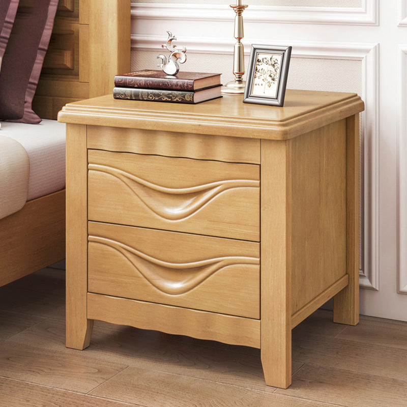 Modern Accent Table Nightstand Antique Finish Nightstand with Drawers