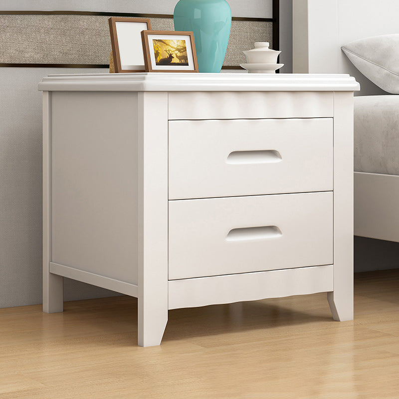 Modern Accent Table Nightstand Antique Finish Nightstand with Drawers