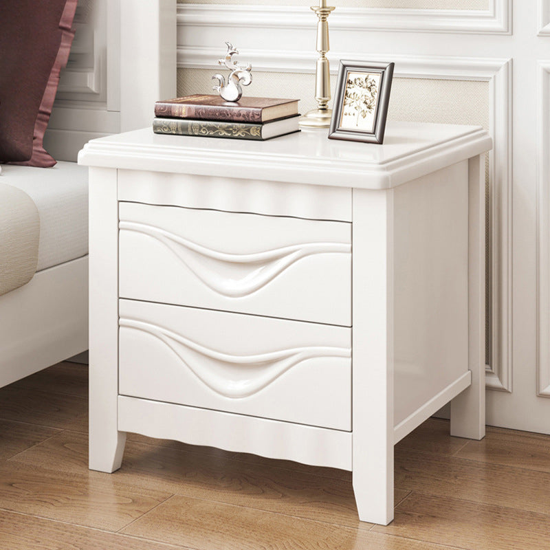 Modern Accent Table Nightstand Antique Finish Nightstand with Drawers