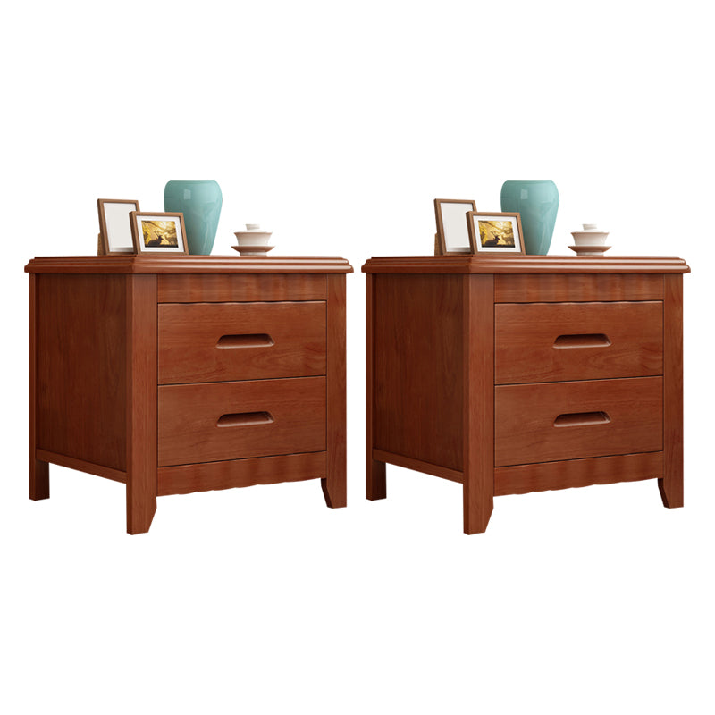 Modern Accent Table Nightstand Antique Finish Nightstand with Drawers